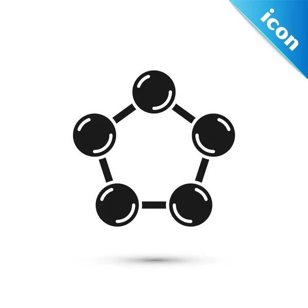 Szara Ikona Molekularna Odizolowana Białym Tle Struktura Molekuł Chemii Nauczycieli — Wektor stockowy