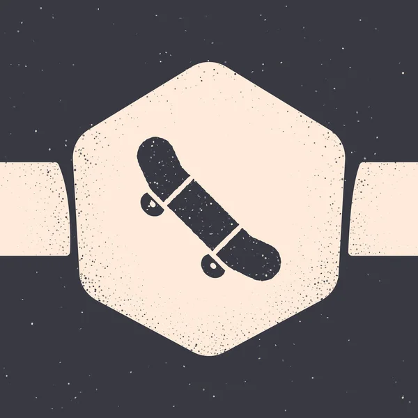 Grunge Skateboard Trick Symbol Isoliert Auf Grauem Hintergrund Extremsport Sportgeräte — Stockvektor