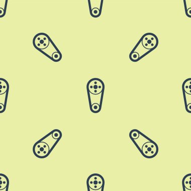 Mavi zamanlayıcı kemeri simgesi sarı arkaplanda izole edilmiş kusursuz desen. Vektör.