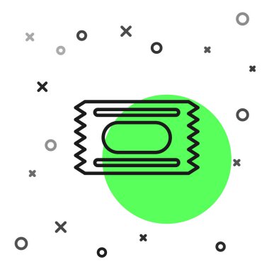 Siyah çizgi sirk bileti ikonu beyaz arka planda izole edildi. Eğlence parkı. Vektör.