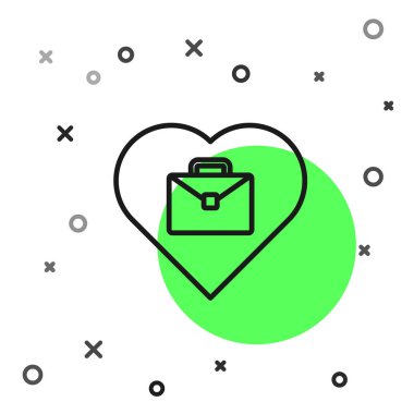 Siyah Satır Kalbi beyaz arkaplanda izole edilmiş metin çalışması simgesi ile. Vektör.