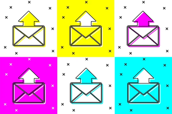 Definir Mail Ícone Mail Isolado Fundo Cor Envelope Símbolo Mail — Vetor de Stock