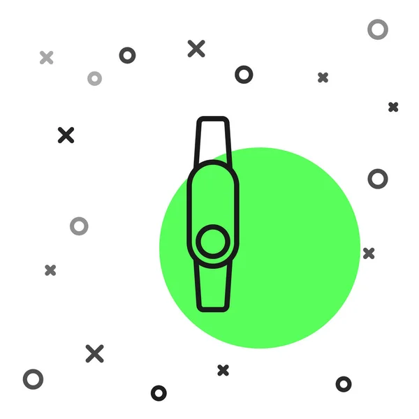 Ligne Noire Icône Smartwatch Isolé Sur Fond Blanc Concept Application — Image vectorielle