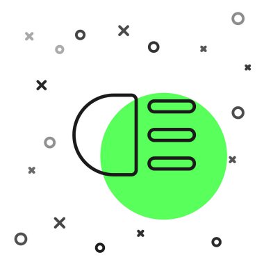 Siyah çizgi Yüksek Işın simgesi beyaz arkaplanda izole edildi. Araba farları. Vektör.