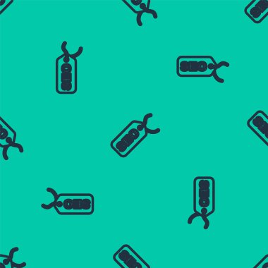 Mavi çizgi SEO optimizasyon simgesi yeşil arkaplanda izole edilmiş kusursuz desen. Vektör.