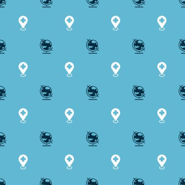 Yerküre ve tıbbi konumu kusursuz bir şekilde ayarlayın. Vektör.