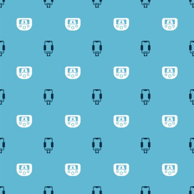 Mobil tutucu ve GPS cihazını haritayla kusursuz desen üzerinde ayarla. Vektör.