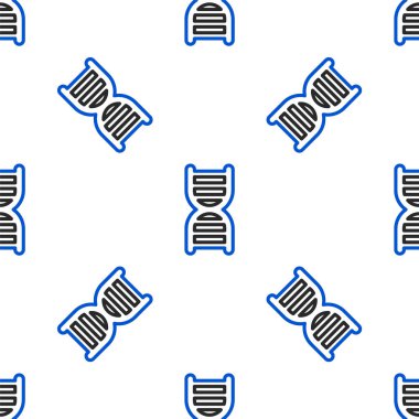 Çizgi DNA sembolü simgesi beyaz arkaplanda izole edilmiş kusursuz desen. Renkli taslak konsepti. Vektör.