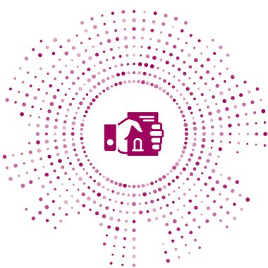 Mor Ölüm sertifikası beyaz arka planda izole edilmiş. Soyut çember rastgele noktalar. Vektör.