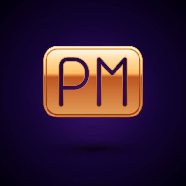 Altın Gün simgesi siyah arkaplanda izole edildi. Zaman sembolü. Vektör.