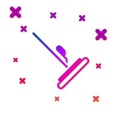 Beyaz arkaplanda renk paspası simgesi izole edildi. Temizlik hizmeti konsepti. Kademeli rastgele dinamik şekiller. Vektör.