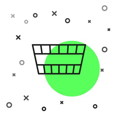 Siyah çizgi sauna kova ikonu beyaz arkaplanda izole edilmiş. Vektör.