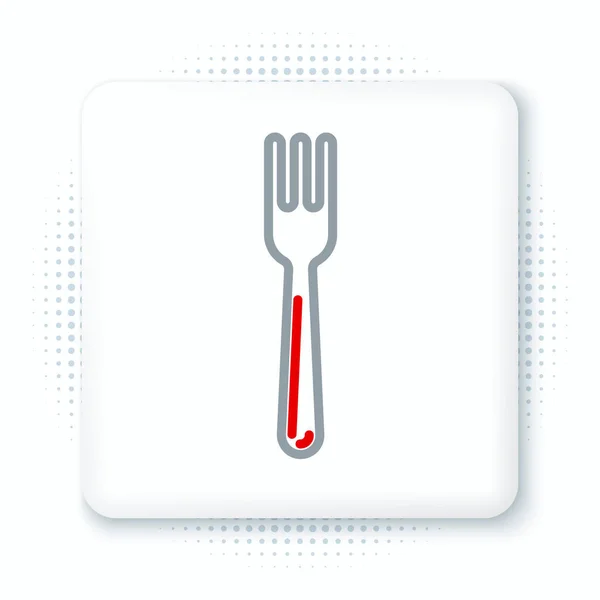 Icône Line Fork Isolée Sur Fond Blanc Symbole Couverts Concept — Image vectorielle