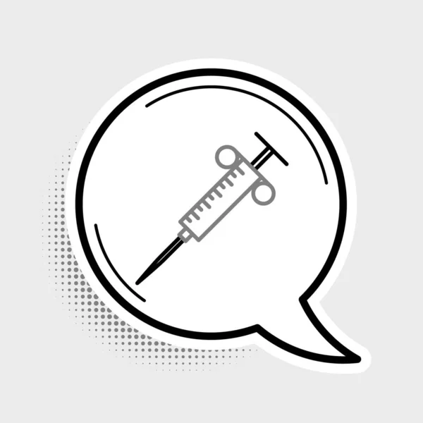 Line Spritze Symbol Isoliert Auf Grauem Hintergrund Spritze Für Impfstoff — Stockvektor