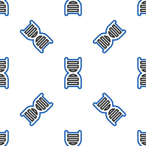 Çizgi DNA sembolü simgesi beyaz arkaplanda izole edilmiş kusursuz desen. Renkli taslak konsepti. Vektör.