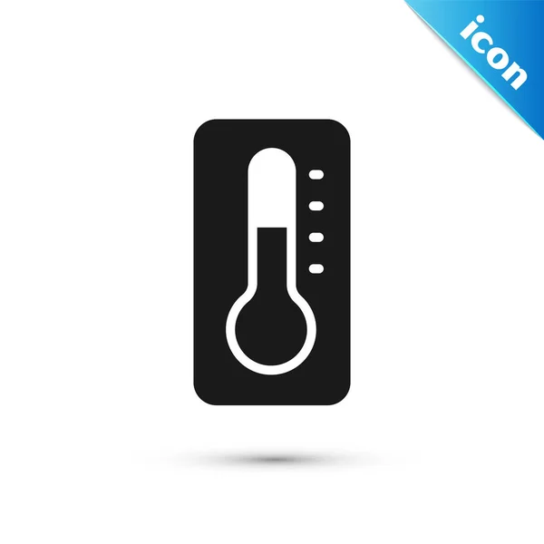 Grau Medizinisches Thermometer Für Medizinische Untersuchung Symbol Isoliert Auf Weißem — Stockvektor