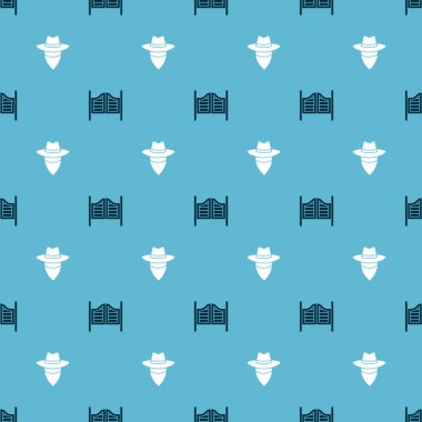 Salon kapısını ve Kovboy 'u kusursuz bir düzene sokun. Vektör