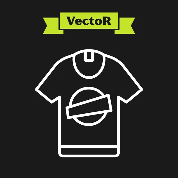 Camiseta Blanca Aislada Sobre Fondo Negro Vector — Vector de stock