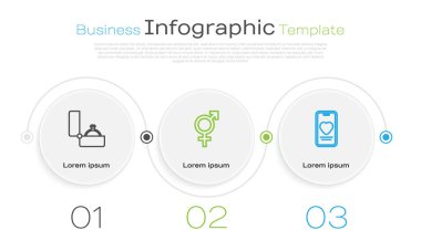 Diamond nişan yüzüğü, Cinsiyet ve Online flört uygulaması ve sohbet. Ticari bilgi şablonu. Vektör