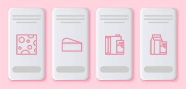 Peynir, süt ve kefir için kağıt paketi. Beyaz dikdörtgen düğme. Vektör