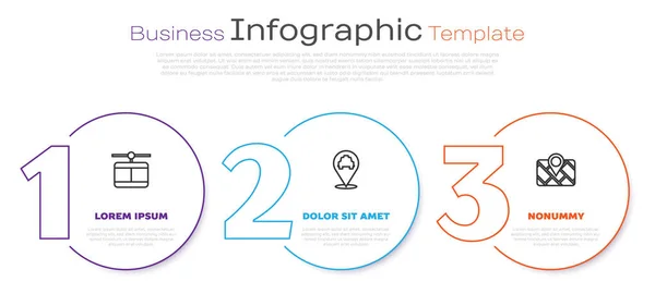 Seilbahn Standort Mit Taxi Und Gps Gerätekarte Geschäftsinfografische Vorlage Vektor — Stockvektor