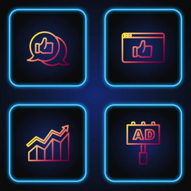 Satır Reklamcılığı, Finansal Büyüme, Müşteri Ürünleri Derecesi ve. Renk simgeleri. Vektör