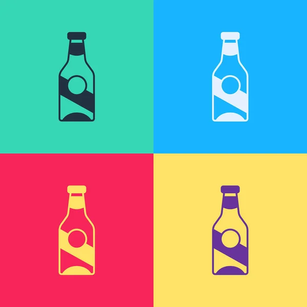 Pop Konst Flaska Ikon Isolerad Färg Bakgrund Vektor — Stock vektor