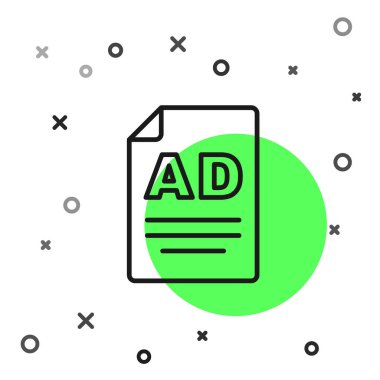 Beyaz arkaplanda siyah çizgi reklam simgesi izole edildi. Pazarlama ve tanıtım süreci kavramı. İlgili reklamlar. Sosyal medya reklamcılığı. Vektör.