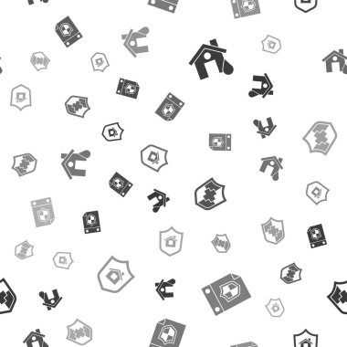 Evi sel basar, takvimi kalkan, hayat sigortası ve kusursuz bir şablon oluşturur. Vektör