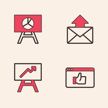 Müşteri ürün sınıflandırmasını, grafik tablosunu, posta ve e-postayı ve simgeyi ayarla. Vektör