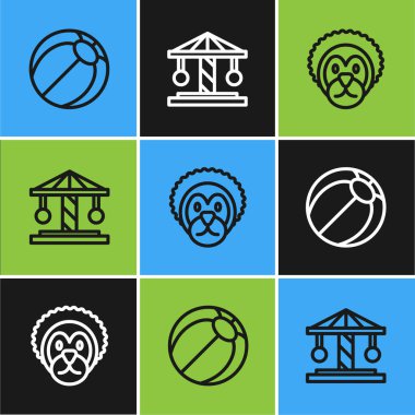 Sahil topu, Vahşi Aslan ve Atlıkarınca ikonu. Vektör