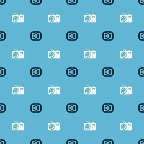 Definir 80S Retro Câmera Fotográfica Padrão Sem Costura Vetor — Vetor de Stock