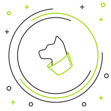 Çizgi Kedisi simgesi beyaz arkaplanda izole edildi. Renkli taslak konsepti. Vektör.