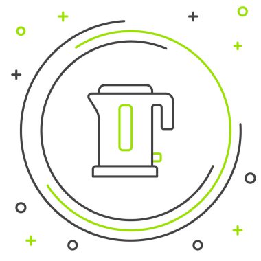 Elektrik hattı ikonu beyaz arkaplanda izole edildi. Çaydanlık ikonu. Renkli taslak konsepti. Vektör.