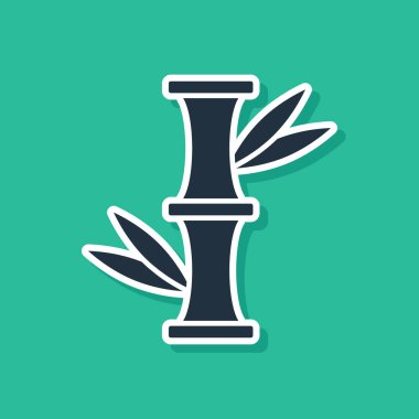 Mavi Bambu simgesi yeşil arkaplanda izole edildi. Vektör.