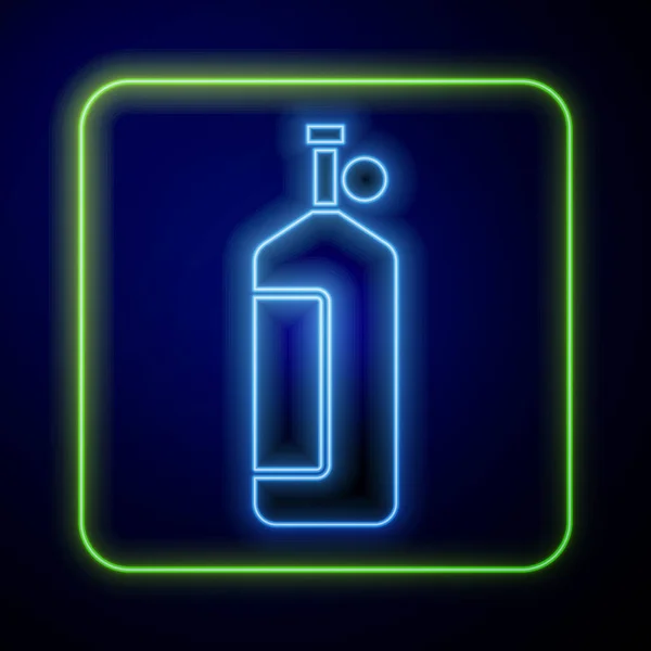 Zářící Neon Aqualung Ikona Izolované Modrém Pozadí Kyslíková Nádrž Pro — Stockový vektor