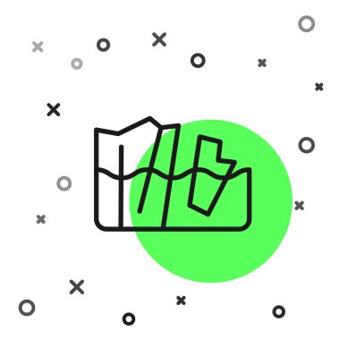 Siyah çizgi buzul eritme simgesi beyaz arkaplanda izole edildi. Vektör.