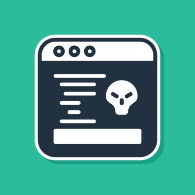 Mavi Sistem hata konsepti simgesi yeşil arkaplanda izole edildi. Kod hatası konsepti. Sistemde hata var. Böcek araması. Vektör.