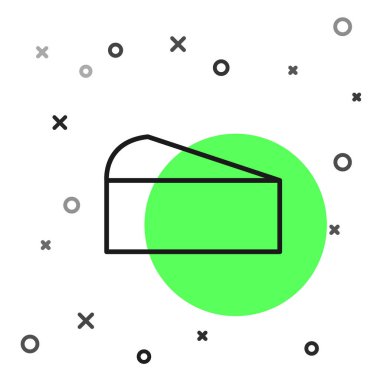 Siyah çizgi peynir simgesi beyaz arkaplanda izole edilmiş. Vektör.