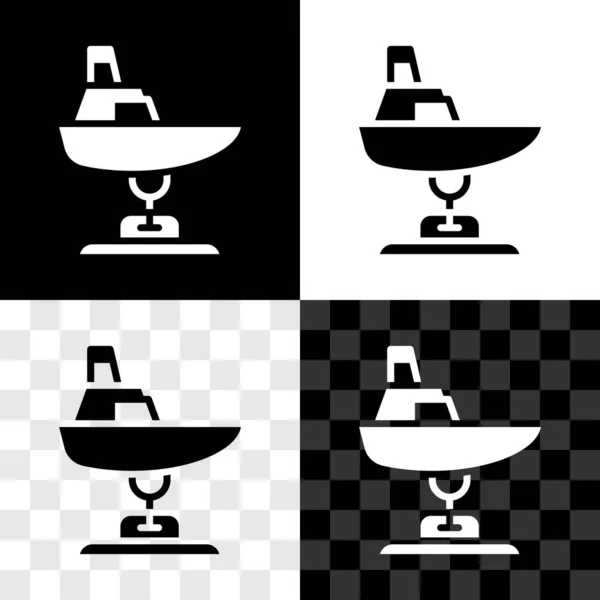 Set Swing Boat Icono Del Patio Recreo Aislado Blanco Negro — Vector de stock