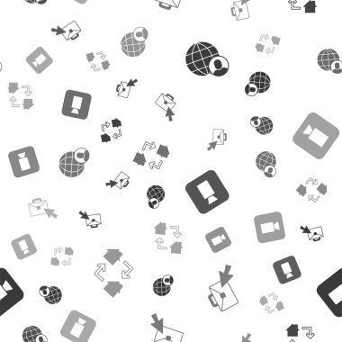 Freelancer, çevrimiçi çalışma, kamera ve kusursuz desen ayarlayın. Vektör