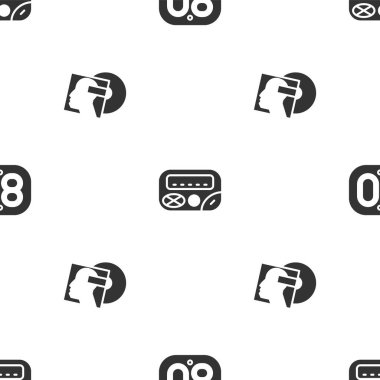 80 'lerin Retro, Pager ve Vinil disklerini pürüzsüz modda ayarla. Vektör