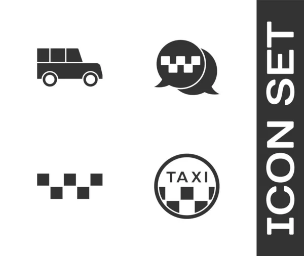 Establecer Techo Coche Taxi Coche Icono Servicio Telefónico Llamadas Vector — Archivo Imágenes Vectoriales
