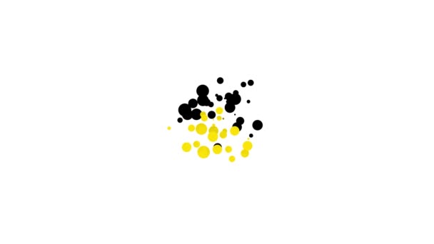 Černé balónky s ikonou stuhy izolované na bílém pozadí. Grafická animace pohybu videa 4K — Stock video