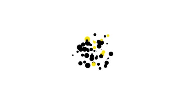 黒球と人々のアイコンは白い背景に隔離されています。グローバルビジネスシンボル。ソーシャルネットワークのアイコン。4Kビデオモーショングラフィックアニメーション — ストック動画