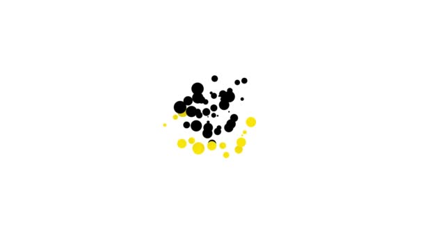 Černý balón s ikonou stuhy izolované na bílém pozadí. Grafická animace pohybu videa 4K — Stock video