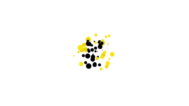 Jeringa negra con icono de vacuna para mascotas aislada sobre fondo blanco. Huella de pata de perro o gato. Animación gráfica de vídeo 4K — Vídeo de stock