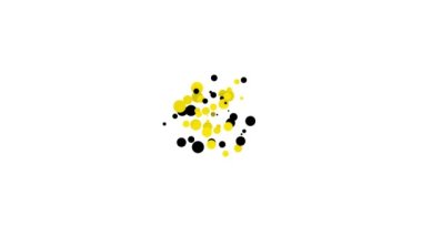 Siyah Radyoaktif beyaz arkaplanda izole edilmiş konum simgesinde. Radyoaktif zehirli sembol. Radyasyon tehlikesi işareti. 4K Video hareketli grafik canlandırması