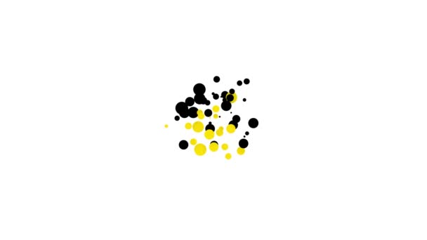 Globos negros con icono de cinta aislado sobre fondo blanco. Animación gráfica de vídeo 4K — Vídeos de Stock