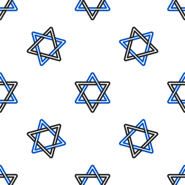 Γραμμή Star David Εικονίδιο Απομονωμένη Αδιάλειπτη Μοτίβο Λευκό Φόντο Εβραϊκό — Διανυσματικό Αρχείο